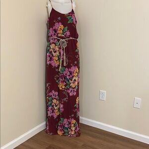 Floral Maxi Dress - Burgundy